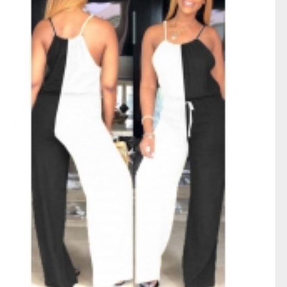 Brand New Half White/Half Black Jumpsuit - Picture 2 of 2